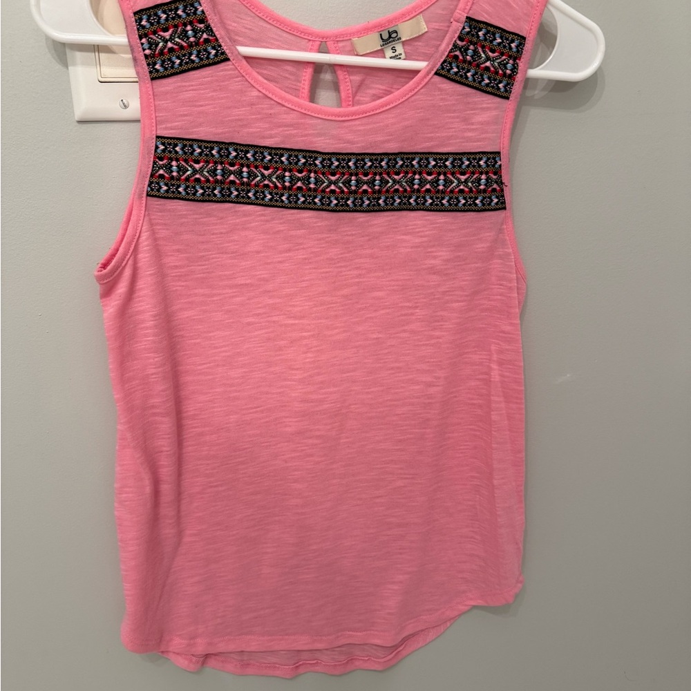 Ya Los Angeles Pink Tank Top with Black Pattern